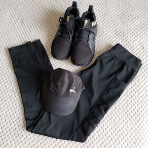 Black Mesh Panel Workout Leggings